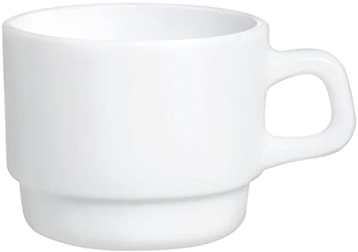 Arcoroc Hotelerie Blanc Uni, tazzine da caffè, capacità: 0,25 litri, impilabili, 6 pezzi