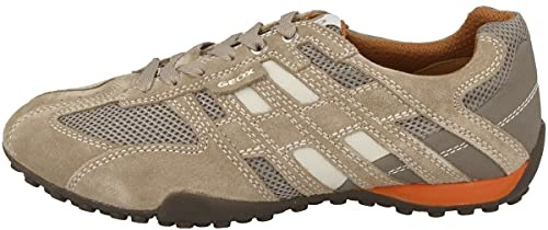 Geox Uomo Snake K, Sneakers Uomo, Beige Beige Dk Orange, 42 EU