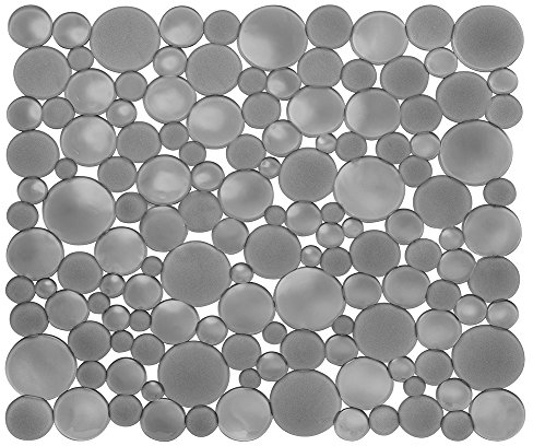 iDesign Spülbeckeneinlage, regulär große Spülbeckenmatte aus Kunststoff, schützende Spülmatte für Keramik- und Edelstahlbecken, grau