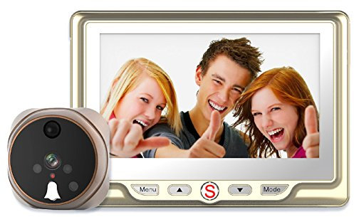 BW Door Viewer, 4.3 Inch Peephole Viewer Wireless Doorbell with Motion Detection and IR 120 Wide Degree Angles Viewing for Home Security