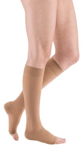 medi Duomed basic Kniestrümpfe ohne Spitze Unisex | Kurz | Kompressionsstrümpfe CCL2 für Damen und Herren | Caramel | Größe V