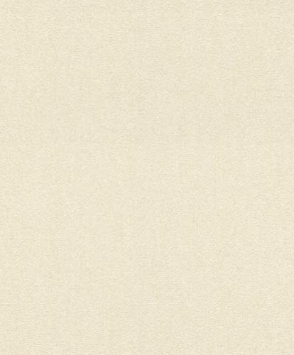 rasch Tapete 402322 aus der Kollektion Uptown – Einfarbige Vliestapete in Creme – 10,05m x 53cm (L x B)