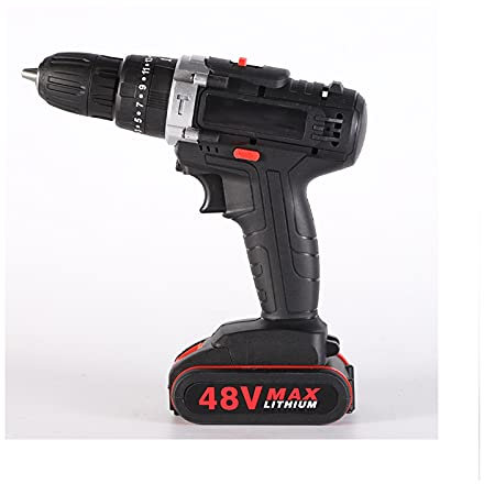 48VF Cordless Electric Drill Impact Drill Wrench Screwdriver Double Speed Power Hand Driver Drill Hammer Drill with Battery Tool, Toolbox for All DIY Jobs