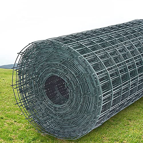 Bderkz Stacheldrahtzaun Grüne PVC-Beschichtung Gitterzaun mit Quadratischem Loch Hühnernetz Perfekt für Hof und Kunsthandwerk (Color : 6CM Hole X 2.3MM Thick, Size : 1x30m)