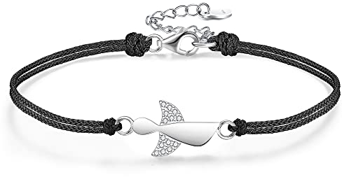 F.ZENI Damen Armband Schutzengel 925 Sterling Silber Armbänder Glücksbringer für Frauen und Mädchen 24cm Einstellbare Handarbeit Geflochtenes