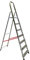 Escalera de Aluminio doméstica Ligera y Resistente, Apertura en Tijera, Plegable, con Cinta de Seguridad y peldaños de 8cm Antideslizantes, 7 PELDAÑOS. Uso Profesional.