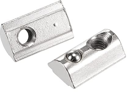 sourcing map M6 T Slot Nuts Roll in Spring T-nut with Ball Carbon Steel for 4040 Series Aluminum Extrusion Profile Rail with 8mm Slot 15Pcs