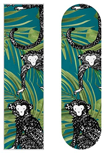 Tropischer Wald Affe, Skateboard-Griptape, Schleifpapier, Longboard, Aufkleber, Scooter, Deck, Sandpapier, 2 Stück