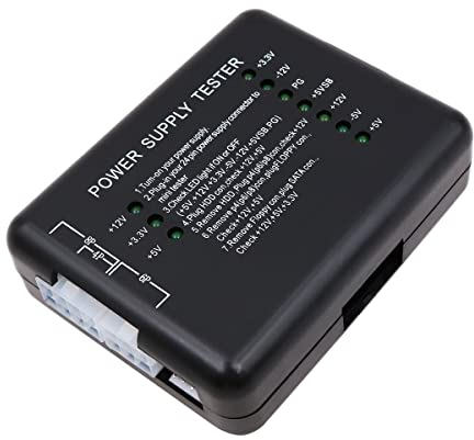 WANGCL Tester di Alimentazione PC 20/24 Pin PSU Tester per Floppy HDD CDROM SATA P4 CPU PCI-E Power Test