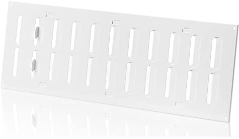 400x150mm Vitt Stål Justerbart Ventilationsgaller - Luftgaller - Metallgaller