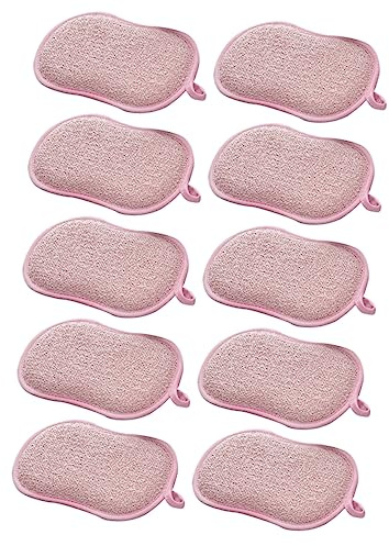 PartyKindom 10pcs Kitchen Cleaning Scrubber Cleaning Sponge Pad Scrub Sponge Dishwashing Pad Random Color | Purpose Kitchen Cleaning Tool, Fine Workmanship, Compact Pack of Ten for Household Washing Tasks Random Color