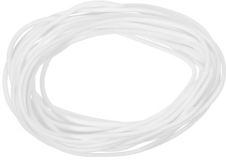 sourcing map Silicone Foam Seal Strip, 1.5mm(0.06) Dia 4 Meters(13.12 Ft) Long Sponge Rubber Weather Seal Strip Round Rubber Cord Solid for Machinery and Industries, White