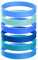 CPJJ 6 Stück Silikonarmband Herren Kinder Gummiarmbänder Blau Farben Armband Silikon für Fitness Laufen Sport Party Geschenke