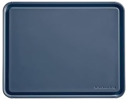 KitchenAid Classic Plastic Cutting Board with Perimeter Trench and Non Slip Edges, Dishwasher Safe, 11 x 14 inch, Ink Blue