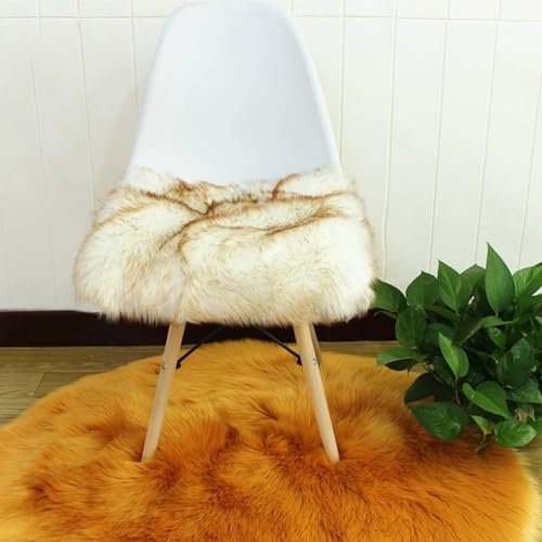 champracer Kunstfell Teppich Stuhlkissen Klein Quadratisch Sitzbezug Flauschiges Kissen Teppichmatte Weich Flauschig Wohnzimmer Schlafzimmer Sofa Fotografie Stuhl-Sitzkissen (Platin,50x50 cm)