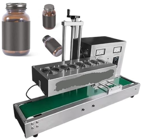 XSDAJSD Máquina de Sellado Industrial de Papel de Aluminio, máquina selladora automática de Tapas de Botellas, máquina selladora de Tapas de Botellas por inducción Continua (130 mm)