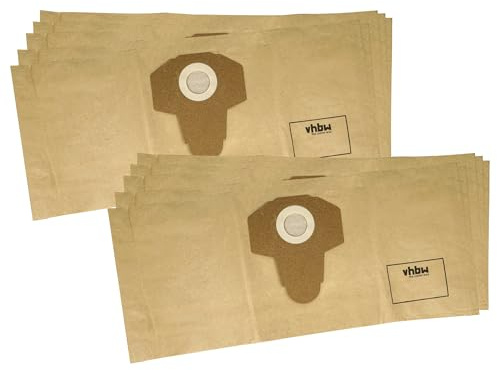 vhbw 10x sacchetto compatibile con Parkside PWD 12 A1, PNTS 1300 F5, PWD 20 B2, PWD 12 B1 aspirapolvere - carta, 58,5cm x 25,4cm Marrone