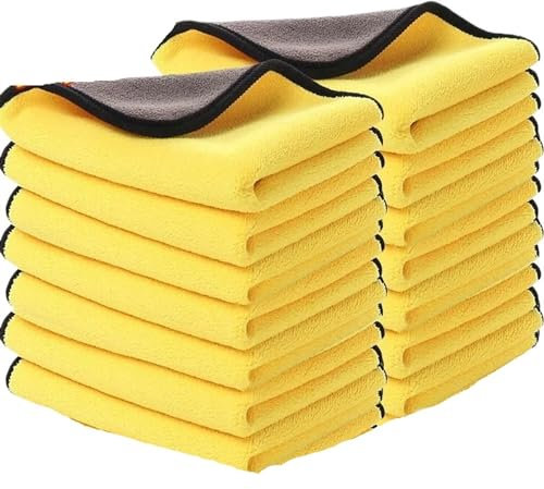 DYYEUAVT Toalla de Limpieza de Microfibra for Coche, paños de Limpieza Profesionales for Secado de Coche, Accesorios de Lavado, 10/1 Uds.(30x60cm,10PCS)