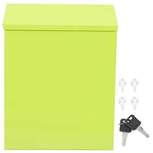 VILLCASE Buzón De Entrega Multifunción De Hierro Cerradura, Montaje Pared, Color Verde, Resistente y Práctico para Hogar, Escuela y Hospital, 1 Unidad