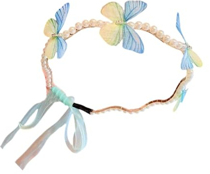 Beimus Mädchen-Haarreif, Schmetterlings-Perlen, Kronen für Geburtstag, Stirnbänder, Foto-Requisiten, elegantes Kostüm, Kopfbedeckung, niedliche Schmetterlings-Haarnadel