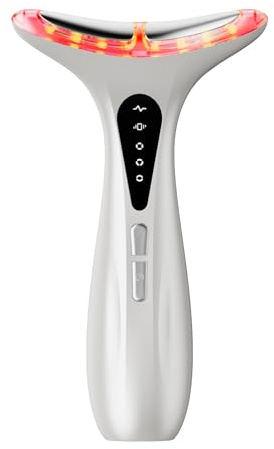 Face Massager，2025 Anti-Wrinkle Face Device，Portable Skin 45±5°C EMS Red Light Therapy Tightening Beauty Toning Device，Heat 7 Colors& 3 Massage Modes for Skin Tightening & Neck Lifting Firming (White)