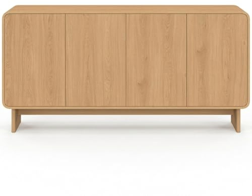 IDMarket – Aparador de 160 cm Capucine XXL 4 puertas de haya diseño redondeado