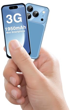 ZOKOE Déblocage de Mini-téléphones 3G, déverrouillage par Reconnaissance faciale, téléphone Portable Double SIM de Secours, Petits Smartphones pour Enfants et étudiants (Bleu +3G)