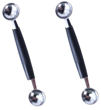 2pcs Cuillere Parisienne Double Tete Acier Inoxydable Cuillere A Glace | Acier inoxydable de qualite, double tete pratique, pour melon et fruits, prise en main confortable, nettoyage facile