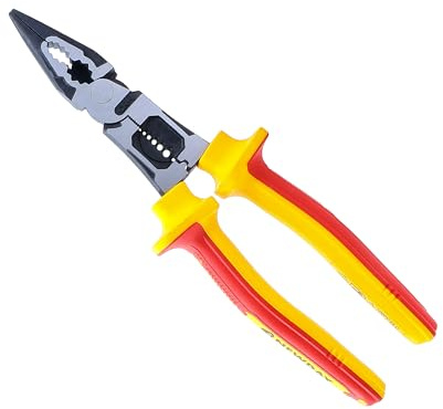 CCLIFE VDE Multifunktionszange 240mm, 7-in-1 1000V Isolierzange | Brünierte Oberfläche korrosionsbeständig, präzise Schneidkanten für saubere Kabelschnitte ohne Drahtbruch
