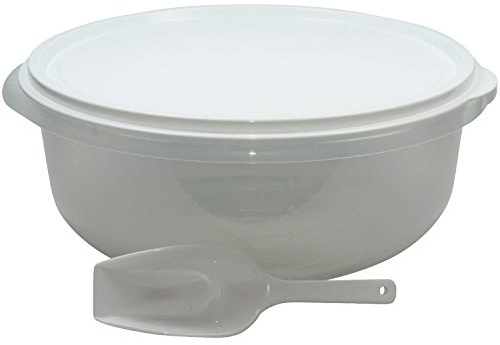 Grosse Hefeteigschüssel 6 Liter mit Plopp-Deckel Rührschüssel Frischhaltedose Salatschüssel, mit Messskala und Mehlschaufel- BPA-frei