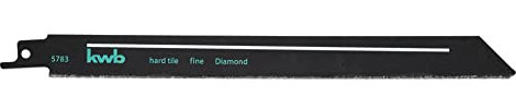 kwb Säbelsägeblätter Diamant für Fliesen- und Keramikbearbeitung, diamantbestreut, flexibler HCS Stahl, schwarz lackiert, feiner Schnitt, 1/2'' Universal-Schaft