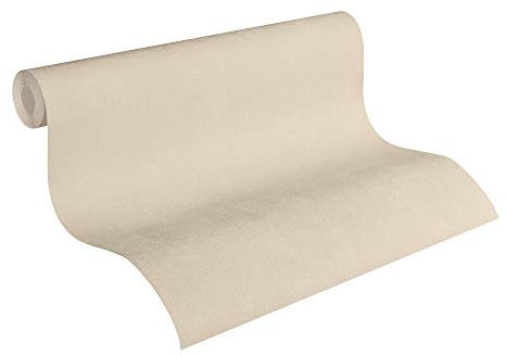 Livingwalls Uni-Vliestapete mit Struktur – Creme-Beige – 10,05 x 0,53 m | Einfarbig & vielseitig kombinierbar – matte Wandtapete, ansatzfrei & spurlos abziehbar – für Wohn-, Schlaf- & Arbeitszimmer