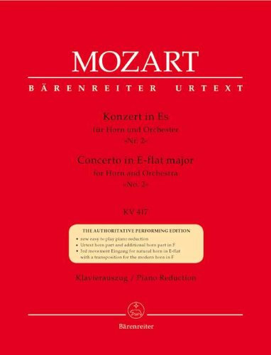 KGA Verlags-Service GmbH & Co.KG Bärenreiter Verlag Konzert 2 ES-DUR KV 417 - HRN ORCH - arrangiert für Waldhorn - Klavier [Noten/Sheetmusic] Komponist: Mozart Wolfgang Amadeus