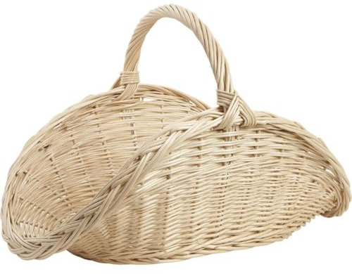AUBRY GASPARD - Panier À Bûches en Osier Blanc 65 cm - Vannerie De Premier Choix - Design Élégant pour Cheminée et Rangement - Facile À Entretenir - Couleur Blanche - Taille 65 cm