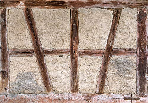 decomonkey Fototapete selbstklebend Steinwand Stein 245x175 cm XL Selbstklebende Tapeten Wand Fototapeten Tapete Wandtapete klebend Klebefolie Holz Holz braun
