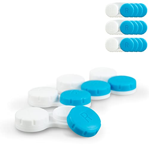 Tampen Kontaktlinsenbehälter Set · 12 Stück · Kontaktlinsendose Jahresvorrat · ideal für unterwegs · Hygiene · Blau