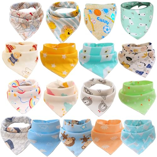 SLOSH 17 Bavaglino Neonato Bavaglini Bandana Cotone 100% Neonati Neonata Dentizione Panno per Ruttino Unisex