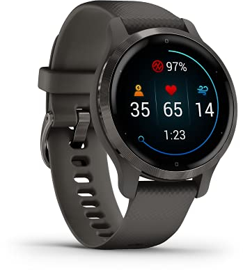 Garmin Venu 2S, Smartwatch AMOLED 1,1, Cassa da 40mm, Autonomia 10 giorni, Garmin Pay, Musica, +25 Sport, GPS, Cardio, SpO2 (Slate & Graphite) (Ricondizionato)