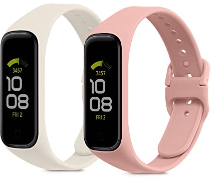 kwmobile Straps for Samsung Galaxy Fit 2 Straps - 2x Replacement Silicone Watch Bands - Smartwatch or Fitness Tracker