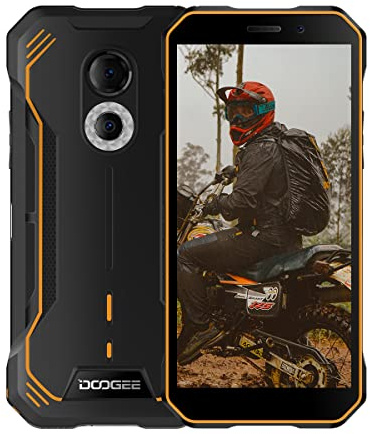 DOOGEE S51 4G Smartphones, 4 Go RAM 64 Go ROM, Téléphones Portables Débloqués Robustes Android 12, 6,0 Pouces, 12MP + 8MP, Batterie 5180mAh, Helio G25 Octa Core, NFC Dual SIM IP68 Face ID Orange