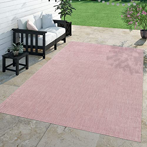 TT Home Tappeto Per Esterni Tappeto Cucina Balcone Terrazza Design Moderno Monocolore, Colore: Rosa, Dimensione:80x250 cm