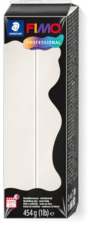 STAEDTLER Polymer Modelling Clay - FIMO Professional - Oven Bake Clay - Porcelain - 454g Block, 8041-03