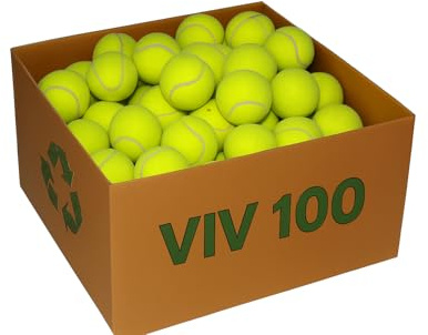 VIV 100-pack tennisbollar bulk, avancerade övningsbollar tryckstudsning 134 cm hög hållbar, officiell storlek husdjur hund lekboll, bra för tennis träningsmaskin och barn lek på alla banor