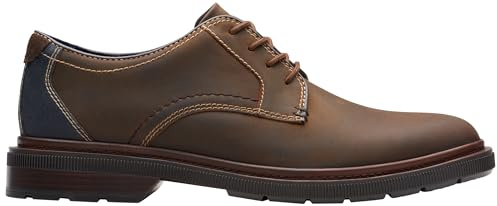 Clarks Burchill Derby pour Homme, Cuir ciré d'abeille, 44 EU