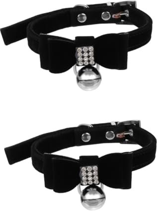 Angoily 2stücke Verstellbares Katzenhalsband Mit Strassdekor Elegantes Bowtie Für Haustiere Für Jeden Anlass Macht Ihren Liebling Noch Niedlicher