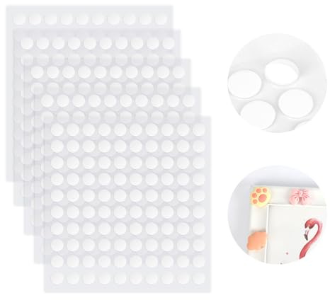AEYURUID Pastille Double Face Transparent 15mm - 500 Pièces Ruban Adhésifs Double Face Autocollants Amovibles, Sans Trace pour Décorations, Bricolage et Maison(15mm)
