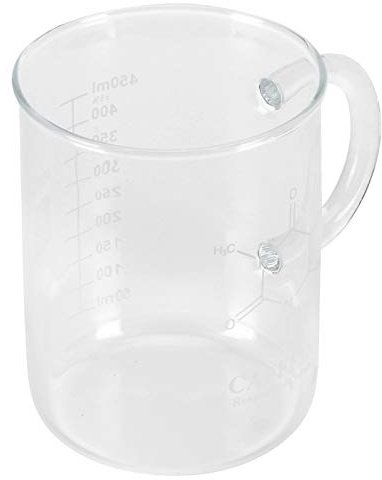 NOENNULL Beaker Mug Borosilicate Glass Cup with Handle and Measuring Scale for Coffee Tea