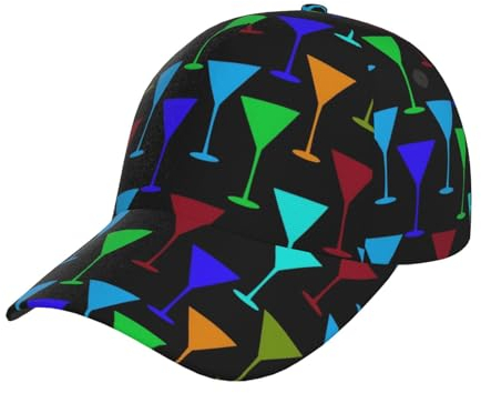 FUkker Baseball Cap, Sun Hat Sports Cap Casual Dad Hats Trucker Hats Snapback Hats,Martini Glass Pattern