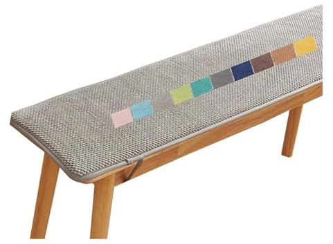 Stuhlkissen Mit Bändern, Sitzkissen Gartenstuhl Outdoor, Bankkissen, Gartenbank Kissen Bankauflage, Sitzauflage Bank Rutschfeste Sitzpolster Bank Für Indoor Fenster Terrasse e3(Light Gray,110x40 cm 43