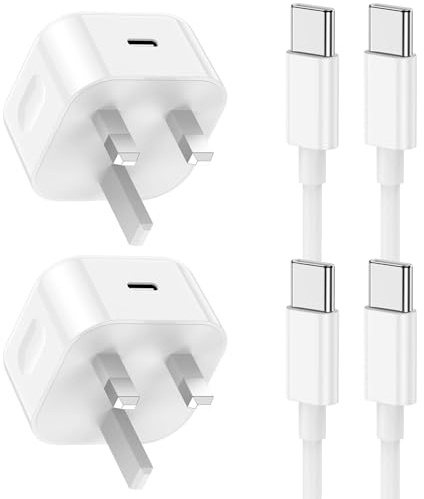 USB C Charger for iPhone 17 16 15, 2Pack USBC to C Charging Cable and 20W Fast Charging Plug for Apple iPhone 17/17 Pro/16/16 Pro/16 Pro Max/15 Pro Max/15 Plus/iPad Pro/Air Mini 6th, Samsung